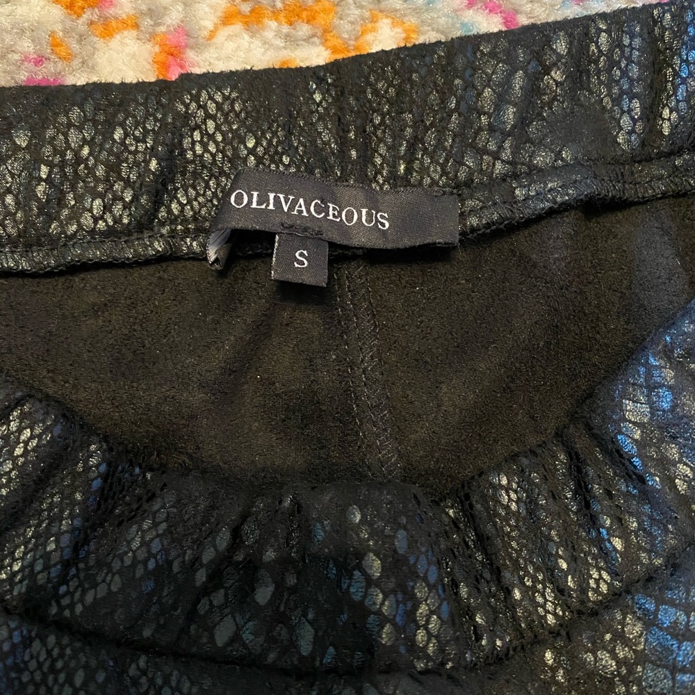 Olivaceous small women’s snake skin pants